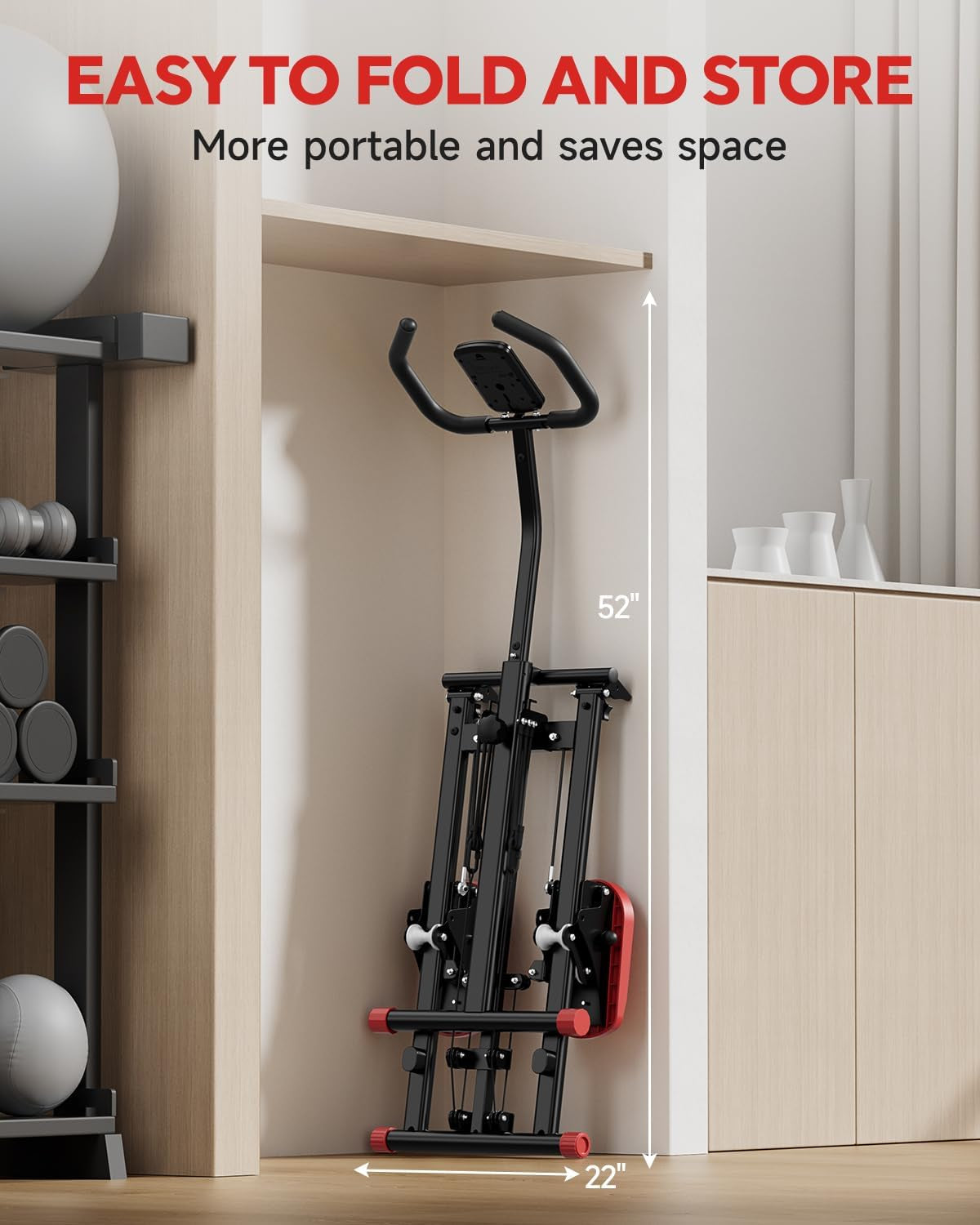 Stair Stepper for Home, 3-Level Resistance Stair Stepper, Foldable Compact Design with LCD Display & Enlarged Non-Slip Pedals, Full Body Toning Fitness Machine