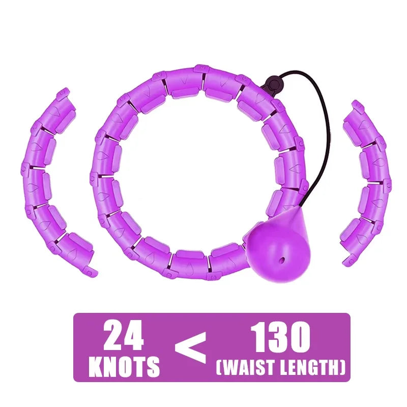 Smart Weighted Hula Hoop for Adults Weight Loss 47 Inch Waist 24 Detachable Links Fitness Hoop for Women and Beginners
