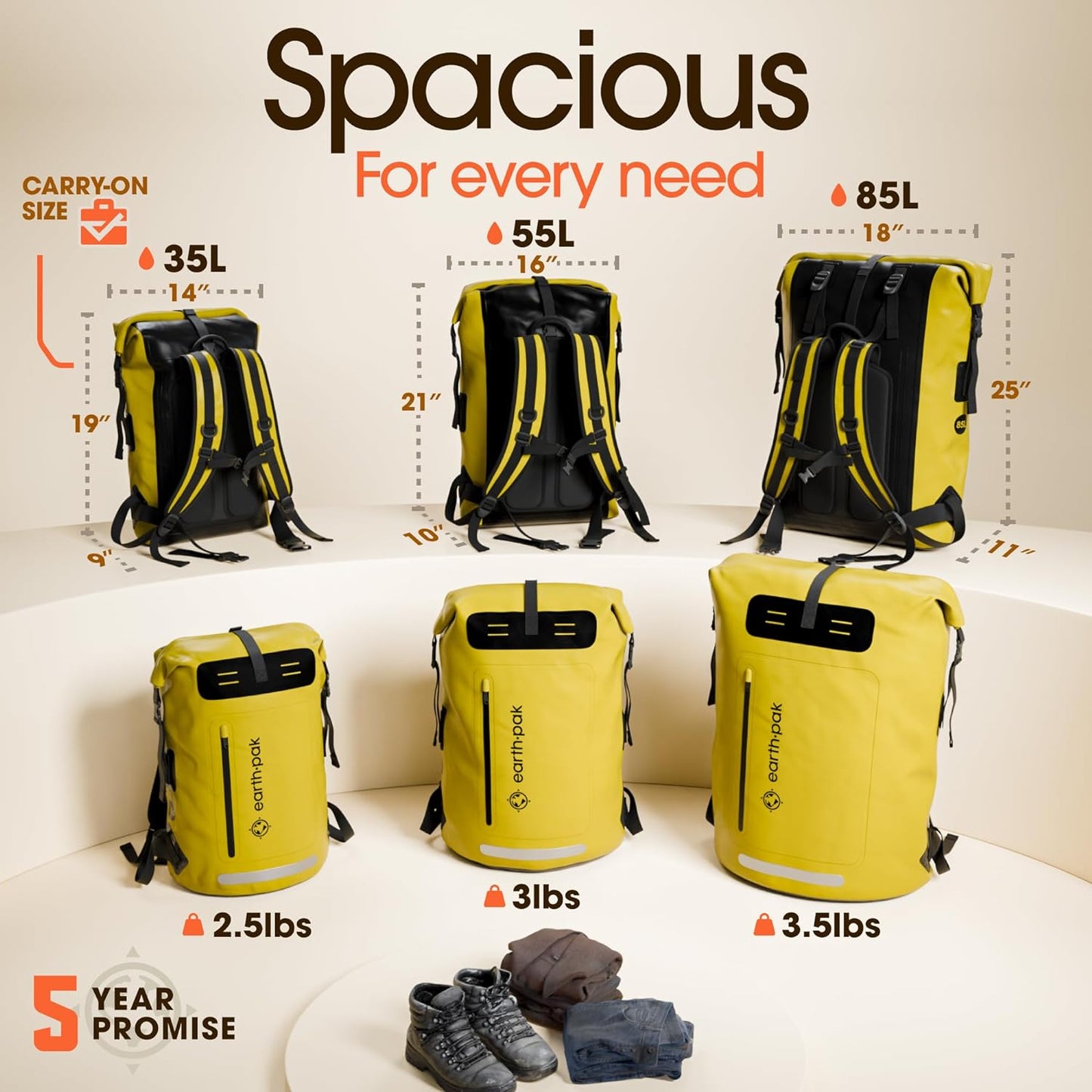 Waterproof Dry Bag Backpack 35L - Kayaking Boating Fishing Rafting Marine