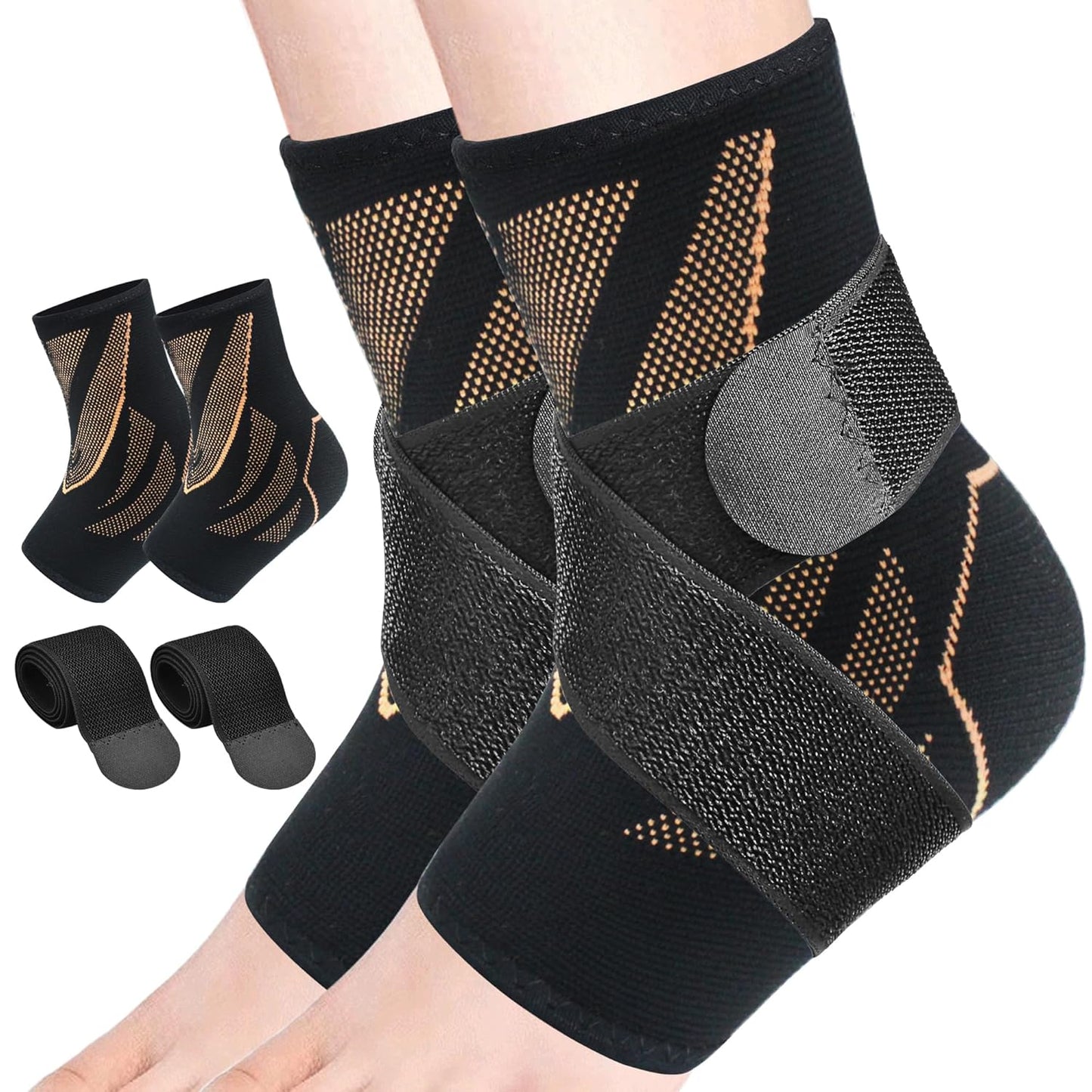 Ankle Guards,1 Pairs Ankle Brace for Women & Men,Ankle Compression Sleeve with Strap ,Volleyball Ankle Support Brace for Women & Men,Foot Support Brace for Pain,Plantar Fasciitis Compression Socks for Women & Men