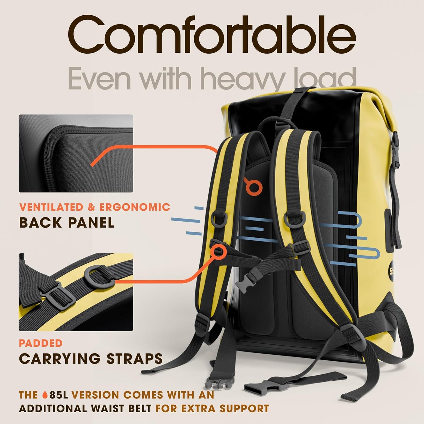 Waterproof Dry Bag Backpack 35L - Kayaking Boating Fishing Rafting Marine