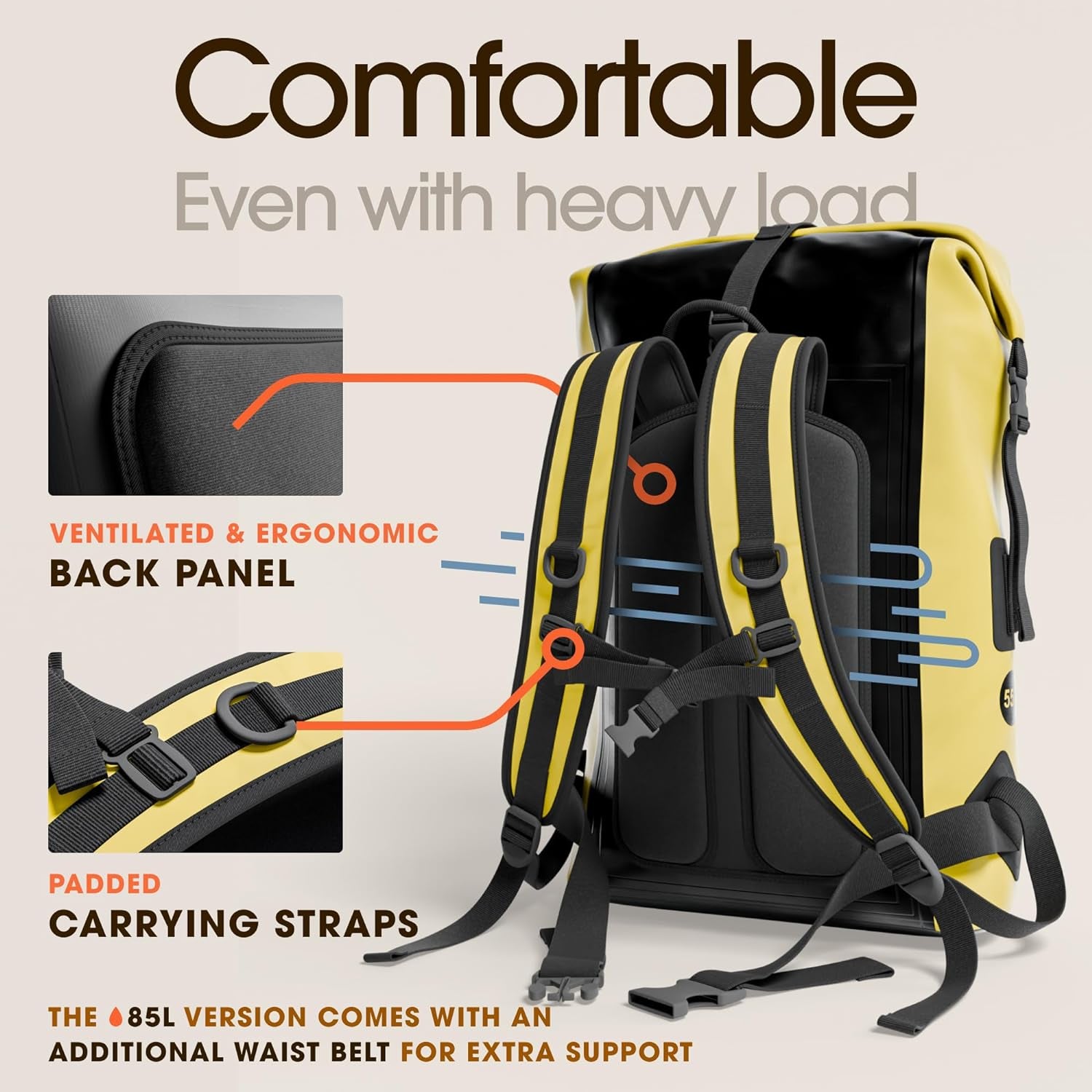 Waterproof Dry Bag Backpack 35L - Kayaking Boating Fishing Rafting Marine