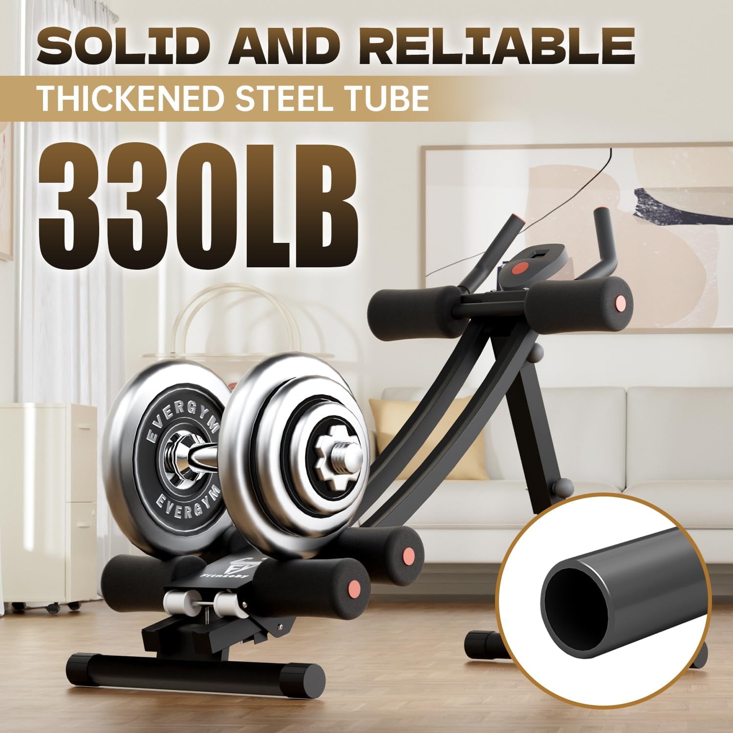 Abdominal Trainers, Adjustable AB Machine at Home or Gym for Core Strength Training, Ab Cruncher Foldable Fitness Gear for Men and Women Exercise &Workout