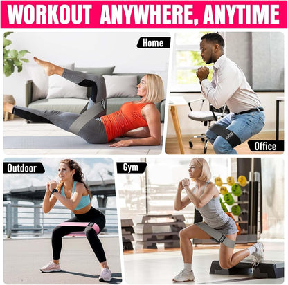 Booty & Resistance Bands – 3 Level Non-Slip Fabric Exercise Bands for Legs & Glutes, Women & Men, Squats, Hip Thigh Training, Yoga, Pilates, Home Workout