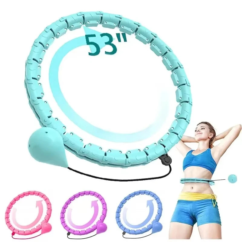 Smart Weighted Hula Hoop for Adults Weight Loss 47 Inch Waist 24 Detachable Links Fitness Hoop for Women and Beginners