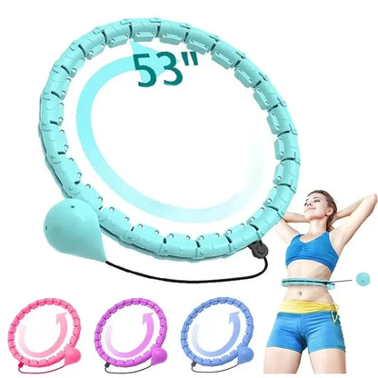 Smart Weighted Hula Hoop for Adults Weight Loss 47 Inch Waist 24 Detachable Links Fitness Hoop for Women and Beginners
