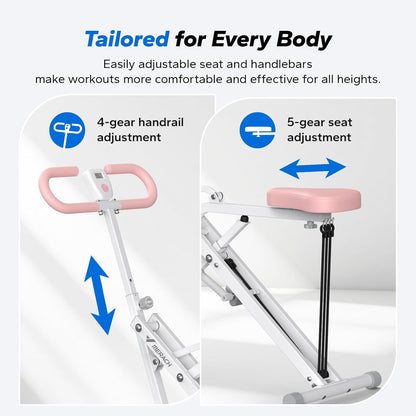 Squat Machine,  R07 2 in 1 Squat Rowing Machine, Easy Setup & Foldable Exercise Equipment, Glute Trainer Machine, Glutes & Leg Home Workout Machine