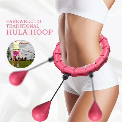 Smart Weighted Hula Hoop for Adults Weight Loss 47 Inch Waist 24 Detachable Links Fitness Hoop for Women and Beginners