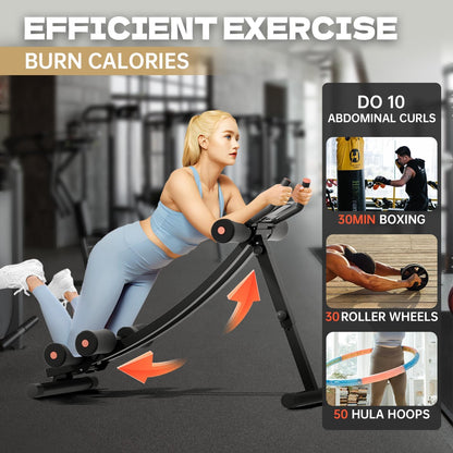 Abdominal Trainers, Adjustable AB Machine at Home or Gym for Core Strength Training, Ab Cruncher Foldable Fitness Gear for Men and Women Exercise &Workout