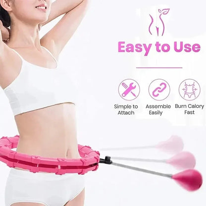 Smart Weighted Hula Hoop for Adults Weight Loss 47 Inch Waist 24 Detachable Links Fitness Hoop for Women and Beginners