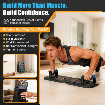 Push up Board Fitness - Portable Foldable Pushup Board | 20 in 1 Push up Bar at Home Gym - Strength Training Equipment for Men and Women