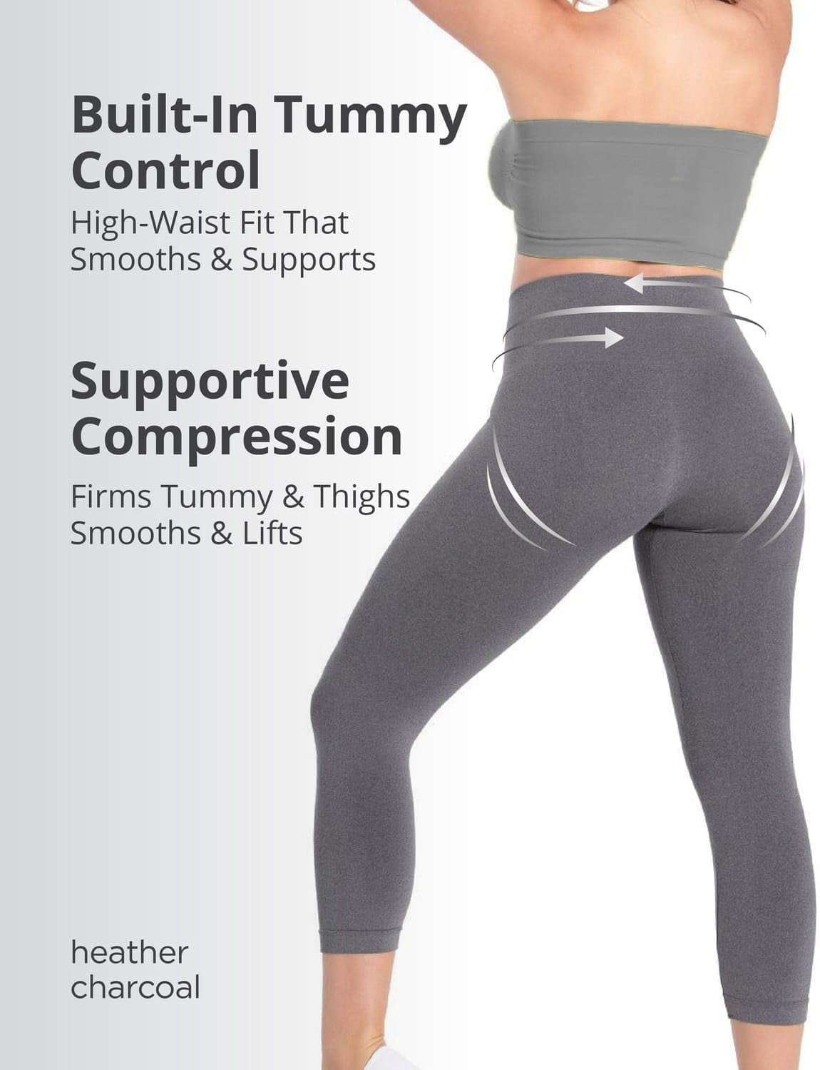 High Waisted Shapewear Leggings, Tummy Control Compression