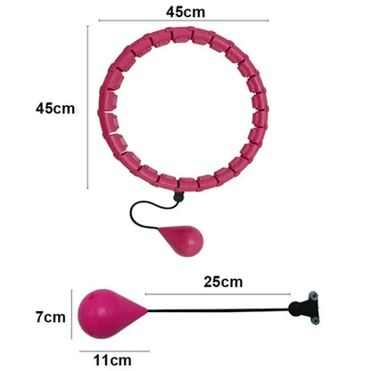 Smart Weighted Hula Hoop for Adults Weight Loss 47 Inch Waist 24 Detachable Links Fitness Hoop for Women and Beginners