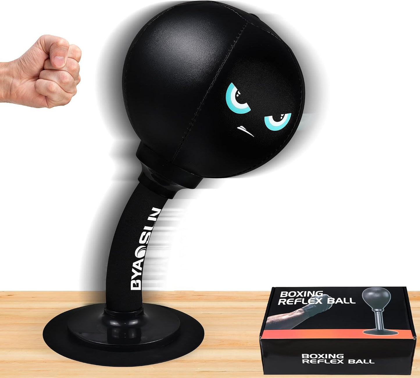 Desktop Punching Bag,Portable Strong Suction Cup Boxing Bag Speed Balls,For Home or Office Boxing Stress Relief Training,Fun Punch Gift for Adult or Coworker(Black)