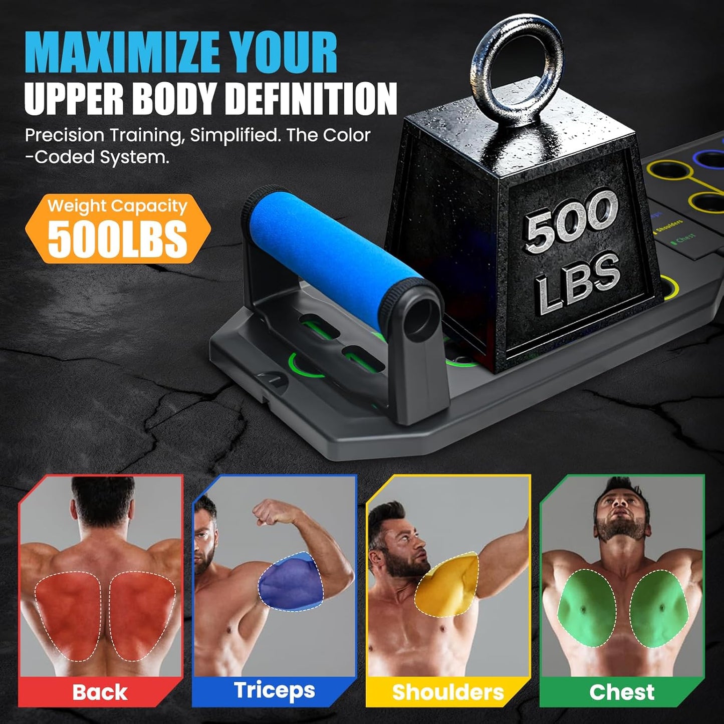 Push up Board Fitness - Portable Foldable Pushup Board | 20 in 1 Push up Bar at Home Gym - Strength Training Equipment for Men and Women