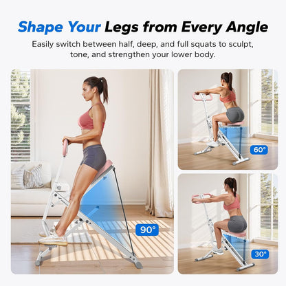 Squat Machine,  R07 2 in 1 Squat Rowing Machine, Easy Setup & Foldable Exercise Equipment, Glute Trainer Machine, Glutes & Leg Home Workout Machine