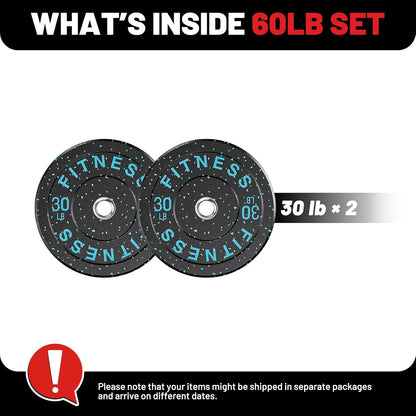 2" Bumper Plates Set Olympic Weight Plates for Barbell Strength Training |  2Inch Weights Plates Set, Floor Protective Plates, 20-600Lbs Rubber Bumper Plates for Weightlifting, Bench Press