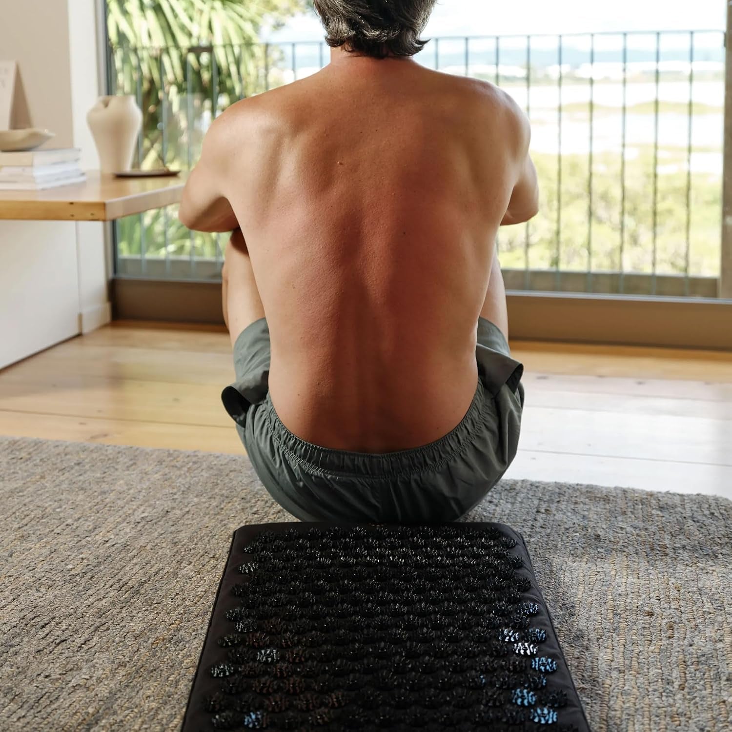 Acupressure Mat for Tension Release, Premium Level 2 Black | Relaxation, Massage Muscles, Aid Sleep, Unlock Inner Tension, Similar to Acupuncture, Made with Organic Cotton & ABS Spikes
