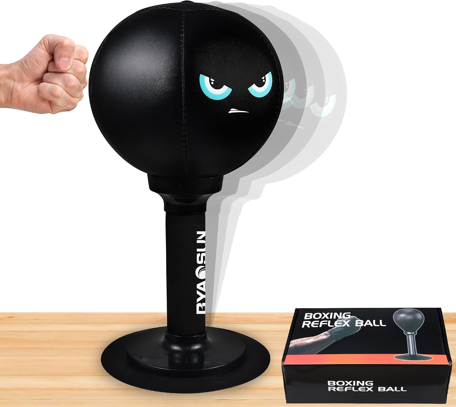 Desktop Punching Bag,Portable Strong Suction Cup Boxing Bag Speed Balls,For Home or Office Boxing Stress Relief Training,Fun Punch Gift for Adult or Coworker(Black)