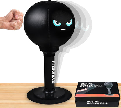 Desktop Punching Bag,Portable Strong Suction Cup Boxing Bag Speed Balls,For Home or Office Boxing Stress Relief Training,Fun Punch Gift for Adult or Coworker(Black)