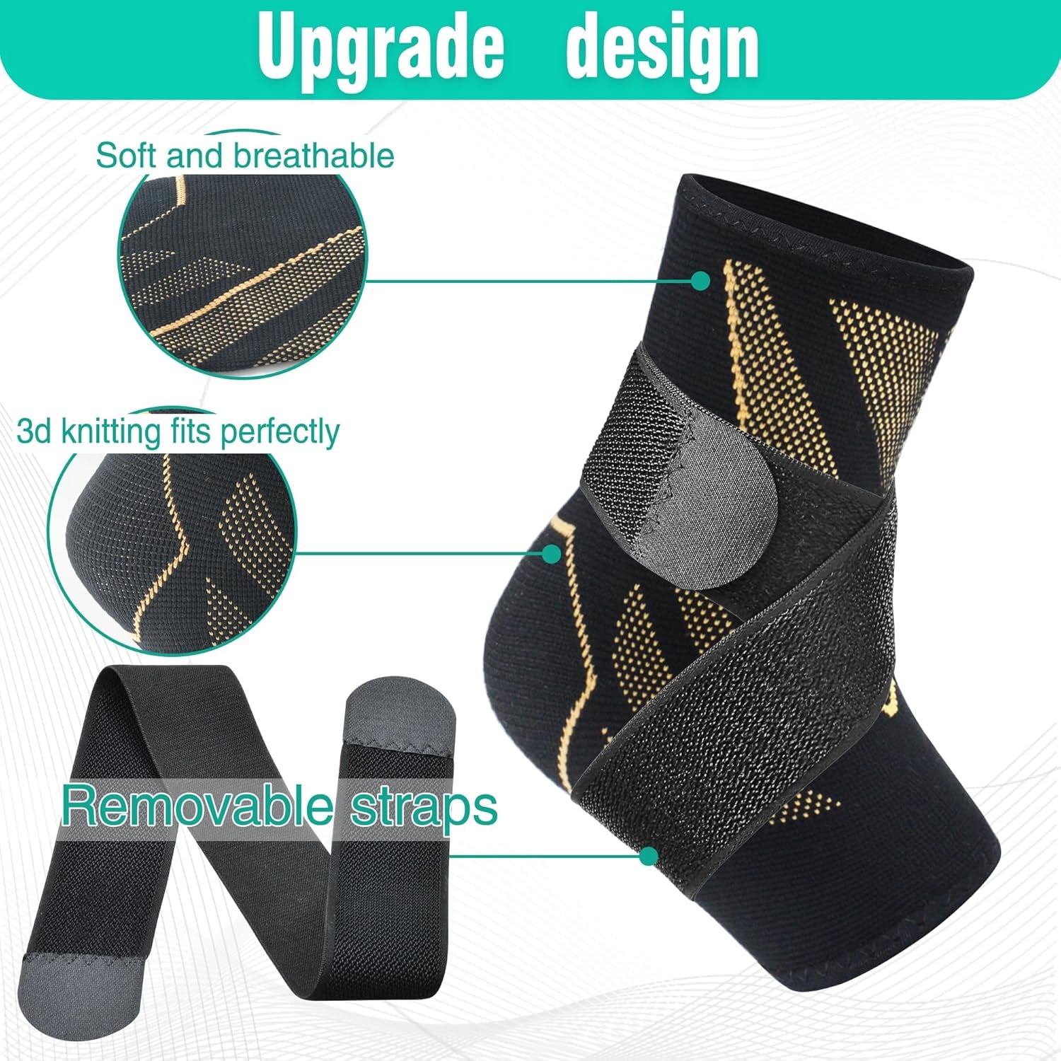 Ankle Guards,1 Pairs Ankle Brace for Women & Men,Ankle Compression Sleeve with Strap ,Volleyball Ankle Support Brace for Women & Men,Foot Support Brace for Pain,Plantar Fasciitis Compression Socks for Women & Men