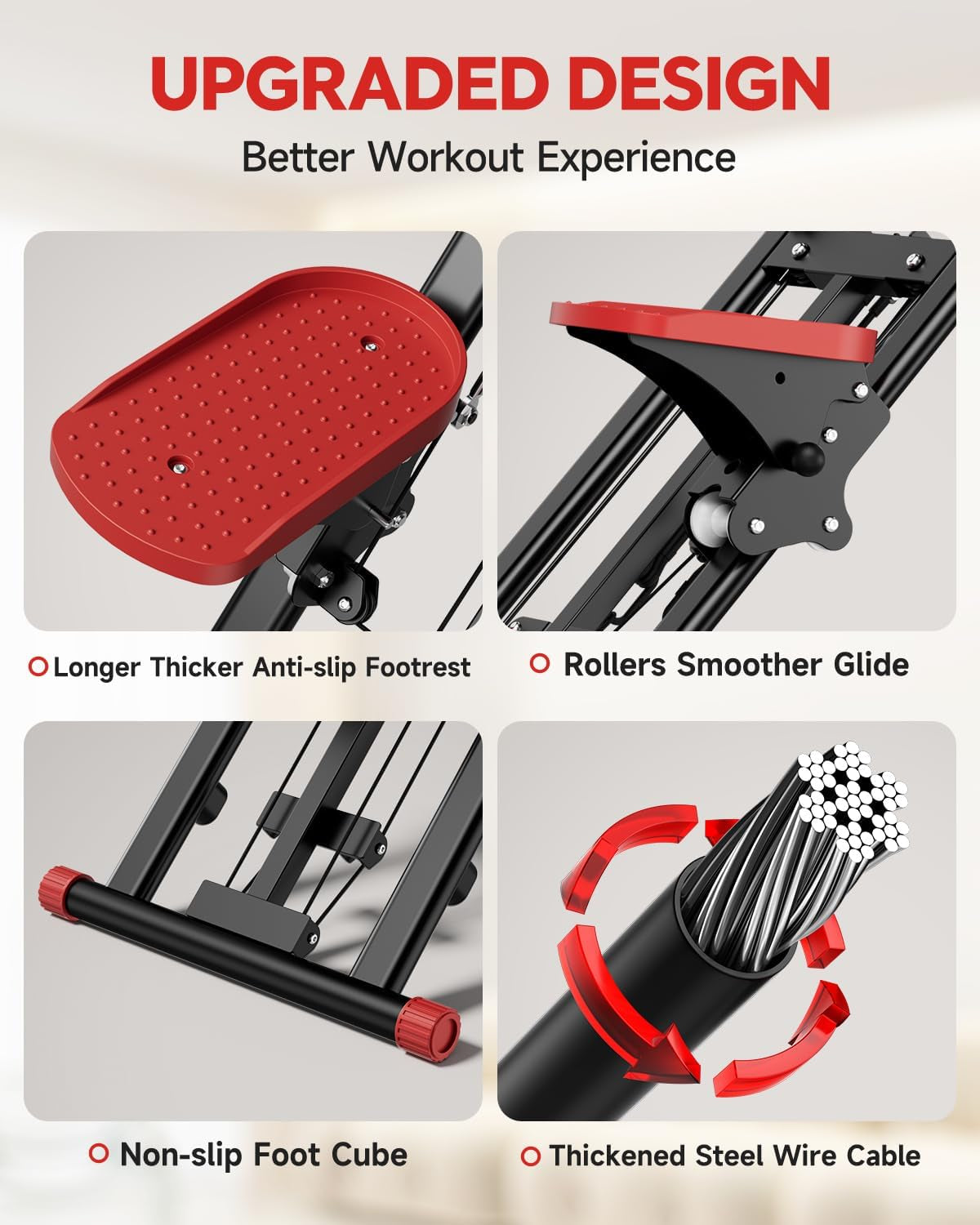 Stair Stepper for Home, 3-Level Resistance Stair Stepper, Foldable Compact Design with LCD Display & Enlarged Non-Slip Pedals, Full Body Toning Fitness Machine