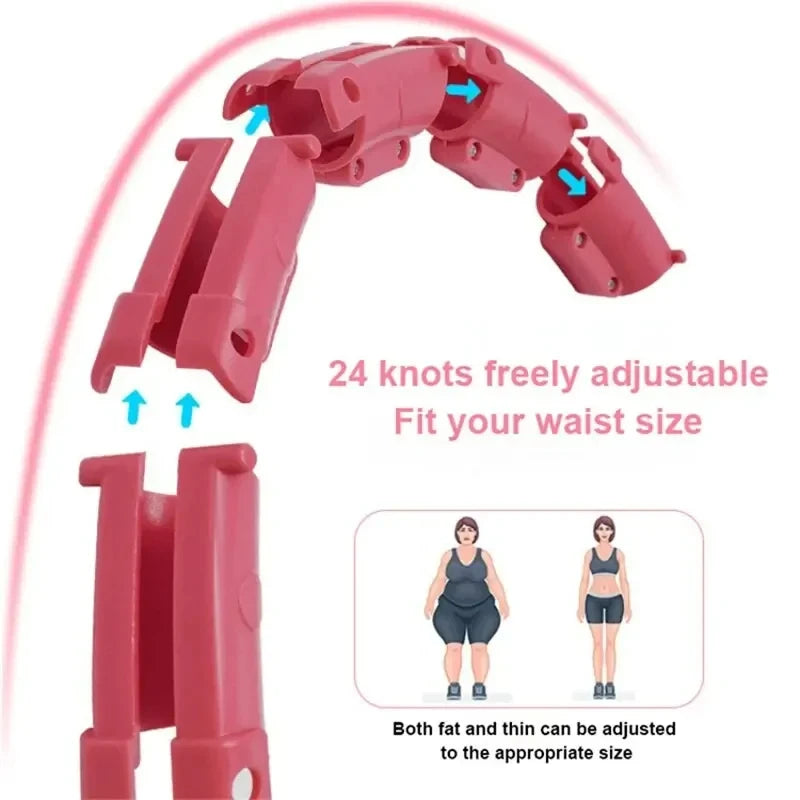 Smart Weighted Hula Hoop for Adults Weight Loss 47 Inch Waist 24 Detachable Links Fitness Hoop for Women and Beginners