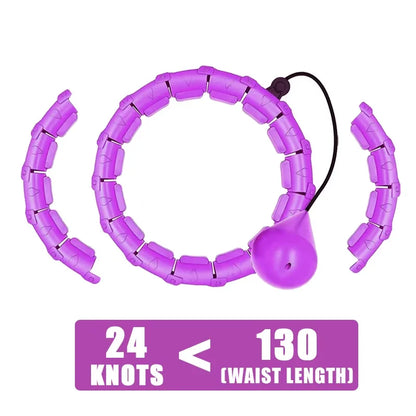 Smart Weighted Hula Hoop for Adults Weight Loss 47 Inch Waist 24 Detachable Links Fitness Hoop for Women and Beginners