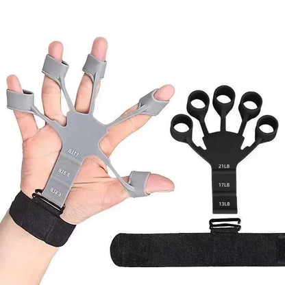 Silicone 5-Finger Grip Strengthener - Hand Rehabilitation Exerciser for Finger/Wrist Therapy & Vein Circulation Improvement