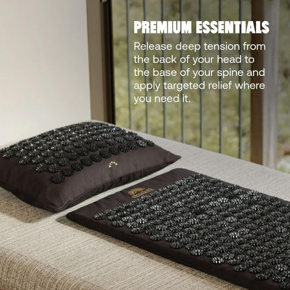 Acupressure Mat for Tension Release, Premium Level 2 Black | Relaxation, Massage Muscles, Aid Sleep, Unlock Inner Tension, Similar to Acupuncture, Made with Organic Cotton & ABS Spikes