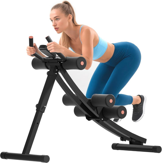 Abdominal Trainers, Adjustable AB Machine at Home or Gym for Core Strength Training, Ab Cruncher Foldable Fitness Gear for Men and Women Exercise &Workout