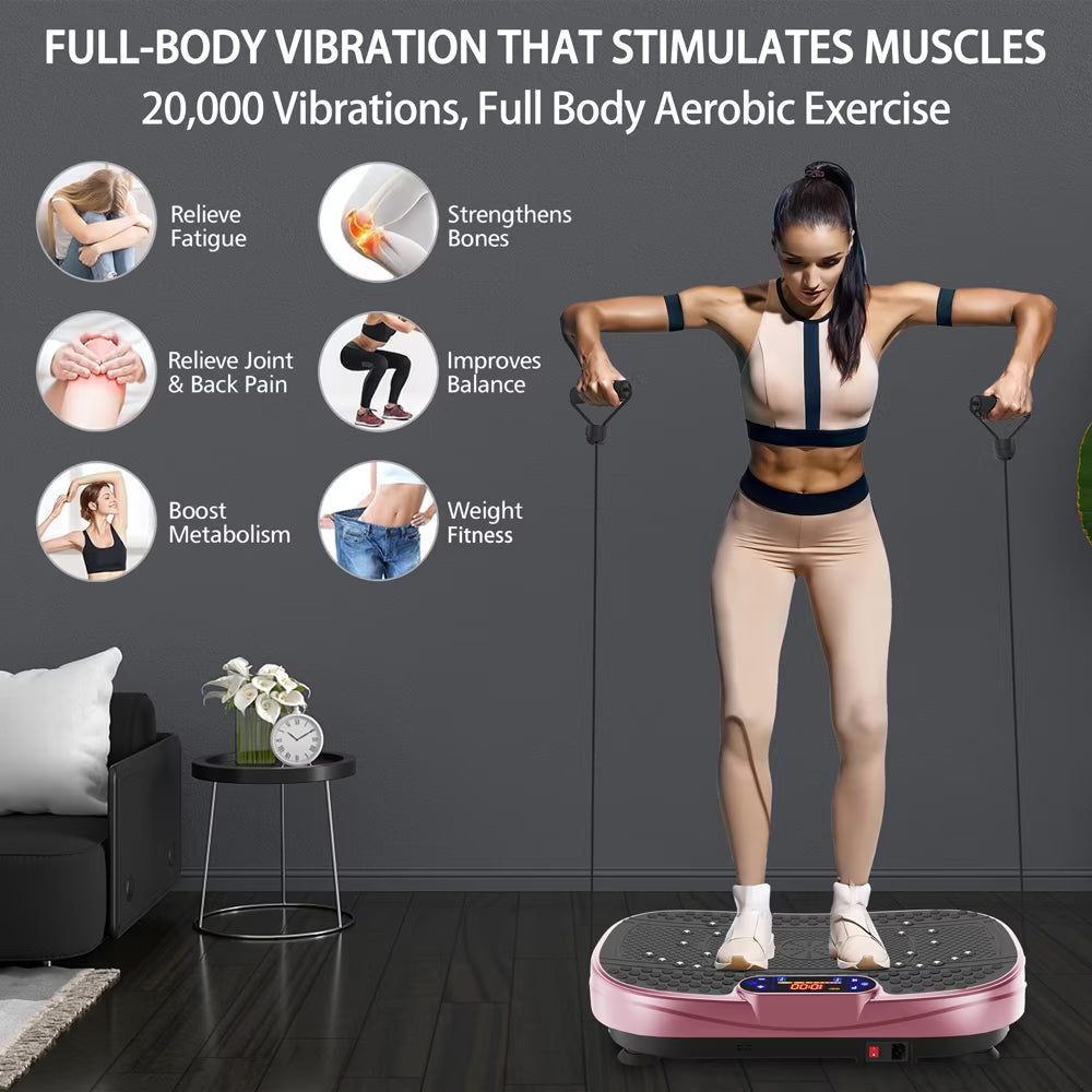 Vibration Plate Fitness Platform Exercise Machine -Full Body Vibrating Shaking Workout Fitness Platform Vibration Plate for Home Gym 200W
