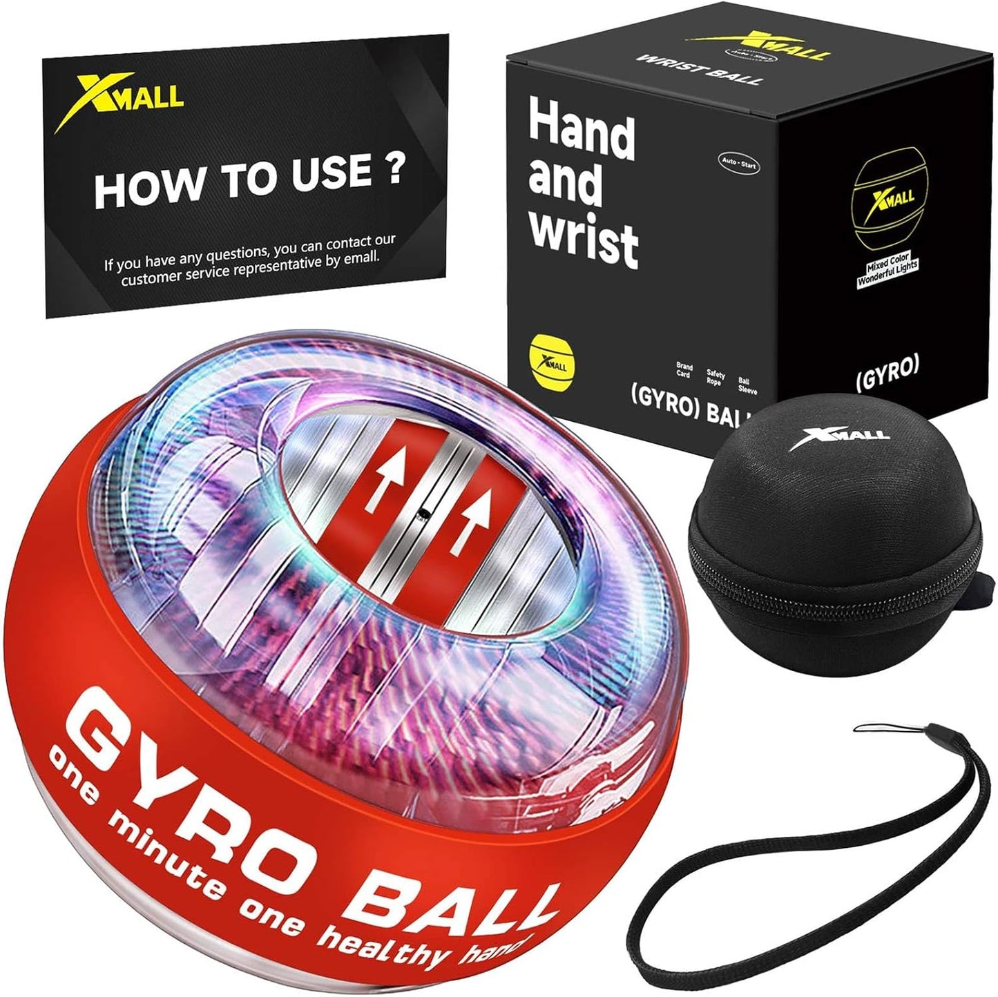 Torque Ball Hand Exerciser, Grip Strength Trainer, Forearm Strengthener, Wrist Power Gyro Ball, Hand Strengthening Devices, Wrist Strengthener, Finger Exerciser, Auto-Start